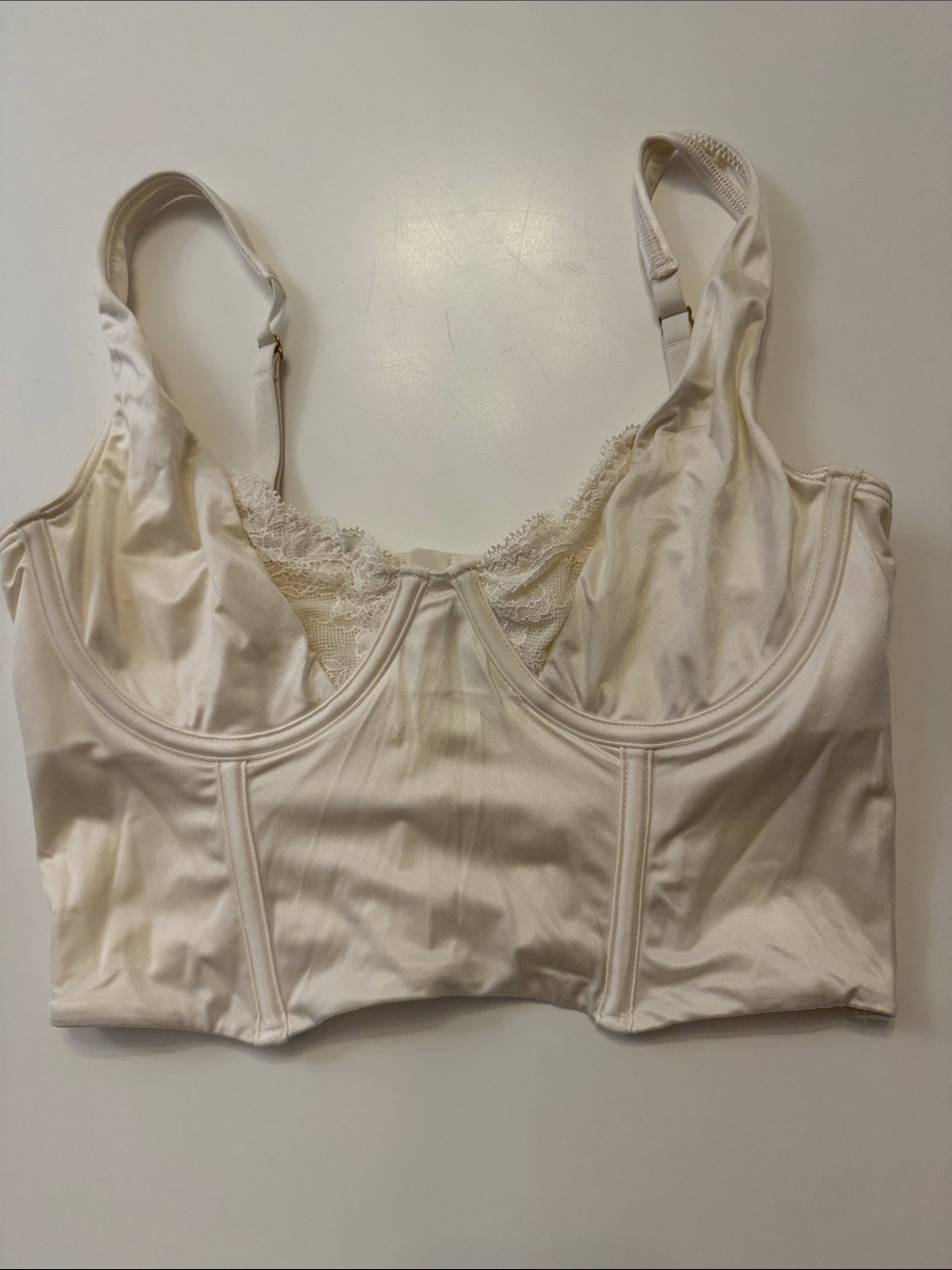 Abercrombie Lace Trim Satin Longline Bra Top